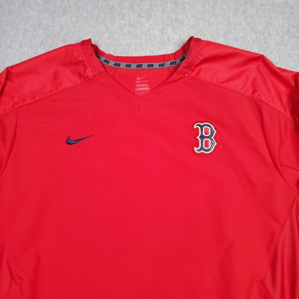Nike Boston Red Sox Jacket Pullover Mens Large Red MLB Baseball Dri-FIT Warm Up - Picture 2 of 11